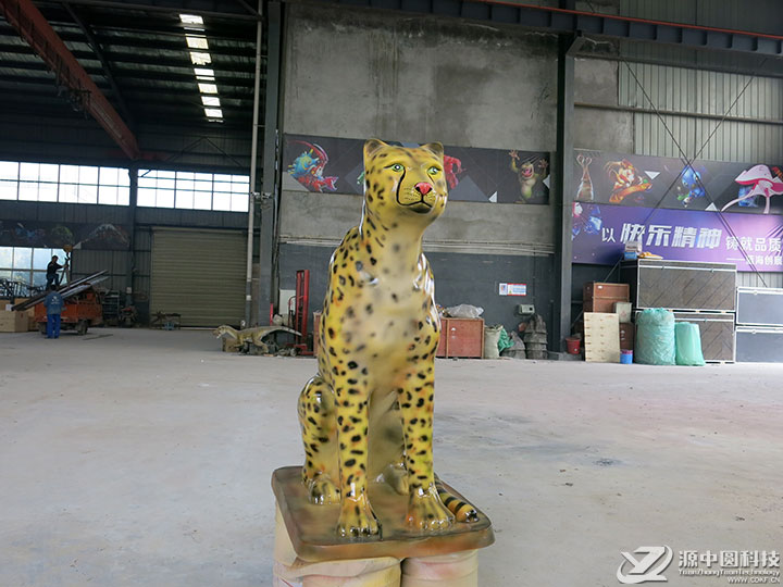 玻璃钢花豹 玻璃钢豹子 仿真豹子雕塑