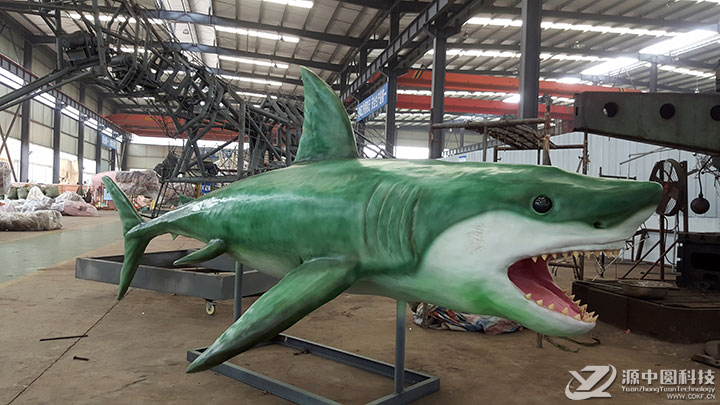 仿真鲨鱼制作，鲨鱼雕塑，鲨鱼模型，鲨鱼机模
