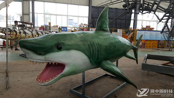 仿真鲨鱼制作，鲨鱼雕塑，鲨鱼模型，鲨鱼机模