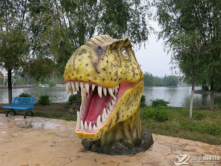 恐龙头 玻璃钢恐龙头模型 拍照恐龙头 可以拍照的恐龙头模型