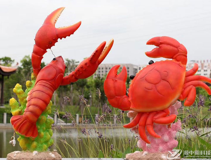 螃蟹与大虾玻璃钢雕塑