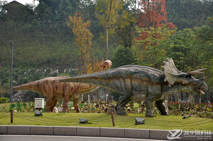 街景恐龙动雕  恐龙雕塑 恐龙模型定制 