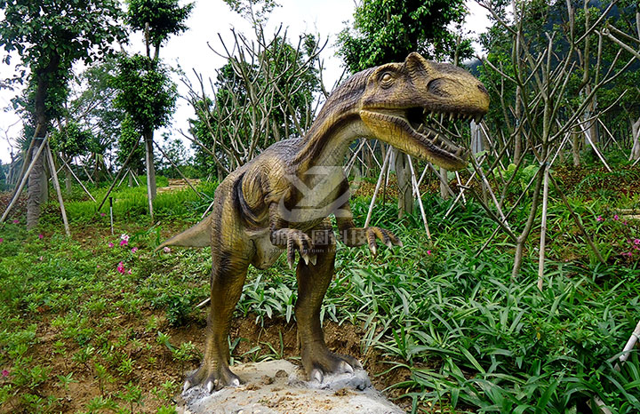 异特龙水泥雕塑，水泥恐龙